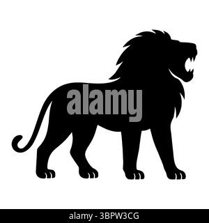 Lion Silhouette, Blick auf die Seite Stock Vektor