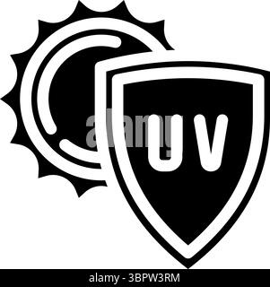 uv-Schutz Glyphe Symbol Vektor Illustration Stock Vektor