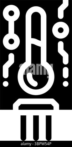Abbildung des Glyphen-Symbols des Temperatursensormoduls Stock Vektor