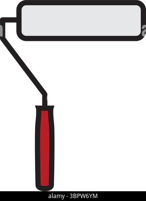 Pinsel Symbol, Ausrüstung Maler Werkzeug flache Web Symbol, Pinsel Vektor Illustration. Stock Vektor