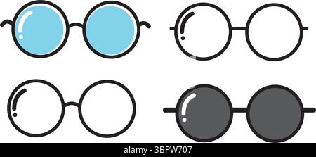 Symbolset für Brillen. Vektorsymbol für Brille Stock Vektor