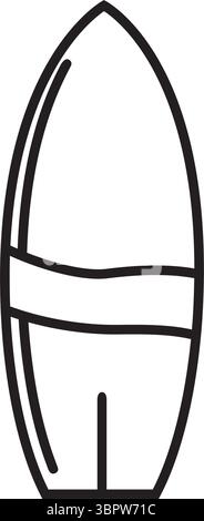 Surfboard-Symbol - einfache Vektorgrafik für dünne Linien Stock Vektor