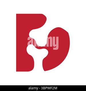 Initial Letter D Orthopädische Gesundheit Knochen Logo Design Vektor Vorlage Stock Vektor