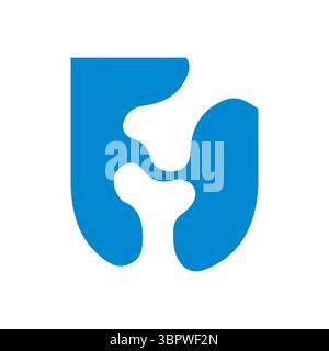 Initial Letter U Orthopedic Health Knochen Logo Design Vektor Vorlage Stock Vektor