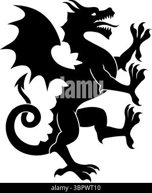 Heraldik Drache Wappenwappen Wappenstier Stock Vektor