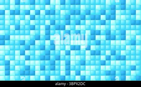 Nahtloses blaues Mosaikfliesenmuster. Vektorwandverkleidung für Pool-, Badezimmer- oder Küchenhintergrund. Tapetenmuster, Geschenkpapier, Webseite Stock Vektor