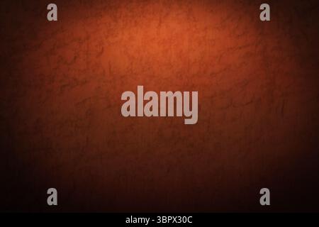Das flache Design zeigt eine warme, strukturierte Wand mit Spotlight in der Mitte, Kanten werden in Schatten eingeblendet. Minimalistisch, rustikal, Ambient, innen, dekorativ, Stockfoto