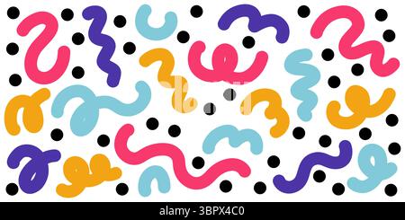 Farbenfrohe Vektor-Doodle-Linie Hintergrund Stock Vektor