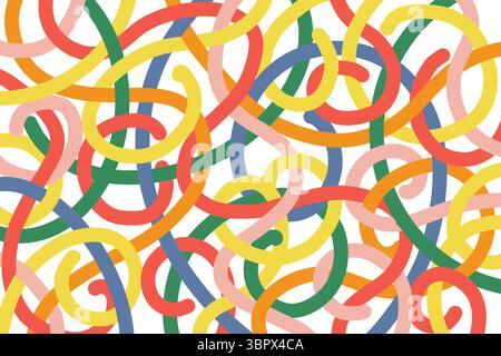 Buntes Doodle-Muster Auf Weißem Hintergrund Stock Vektor