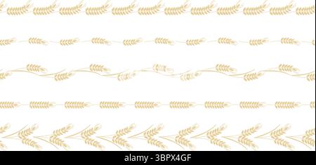 Spikelets mit natürlichem Design in nahtlosem Reihenmuster Stock Vektor