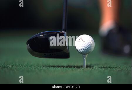 011127 Medalist GC, FL., USA Bild Mark Newcombe Nahaufnahme des Fahrers und des Balls an der Swing-Adresse Bild: Mark Newcombe / Visions im Golf Stockfoto