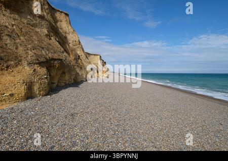 Klippenerosion, weybourne Beach, Nord-norfolk, england Stockfoto