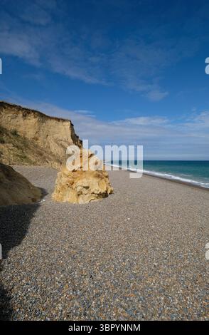 Klippenerosion, weybourne Beach, Nord-norfolk, england Stockfoto