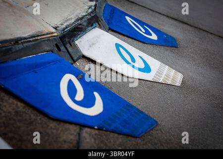 Berlin, Allemagne. Juli 2025. Atmosphäre Track Ambiente während des Berliner ePrix, 13. Und 15. Runde der ABB FIA Formel E Weltmeisterschaft 2024-25, auf dem Tempelhof Airport Street Circuit vom 11. Bis 13. Juli 2025 in Berlin - Foto Paulo Maria/DPPI Credit: DPPI Media/Alamy Live News Stockfoto