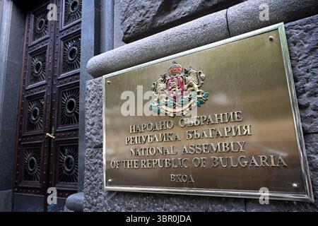 Sofia, Bulgarien - 14. Juni 2025: Nationalversammlung der Republik Bulgarien in Sofia. Stockfoto