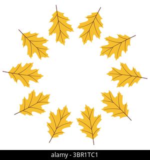 Gemütlicher Herbst flacher Vektorrahmen mit Blättern Stock Vektor