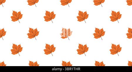 Flaches Herbstmuster mit orangefarbenen Blättern Stock Vektor