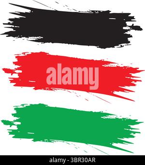 Pinselstrich Schattierungen Vektor – künstlerische Maltextur auf schwarzem Hintergrund Stock Vektor