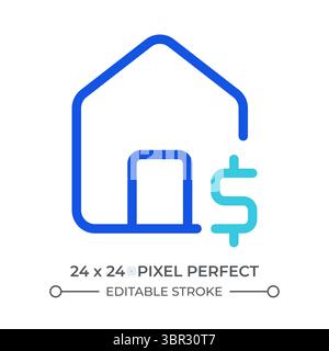 ui-Symbol für die farbige Linie für die Gebäudeschuld Stock Vektor