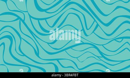 Flüssigkeitslinien auf hellem türkisfarbenem Hintergrund Stock Vektor