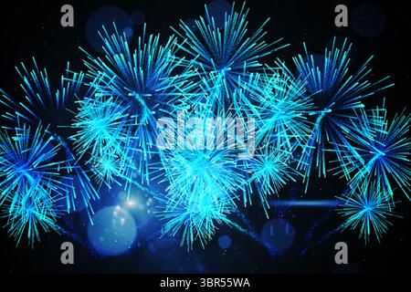 Digital generiertes helles Feuerwerk Stockfoto