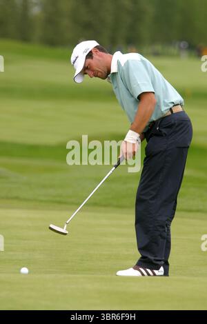 020512/THE BELFRY, UK/PHOTO MARK NEWCOMBE/BENSON & HEDGES INTERNATIONAL OPEN STEVE WEBSTER (ENGLAND) BENSON & HEDGES INTERNATIONAL OPEN IM BELFRY SUTTON COLDFIELD UK 2002 Stockfoto