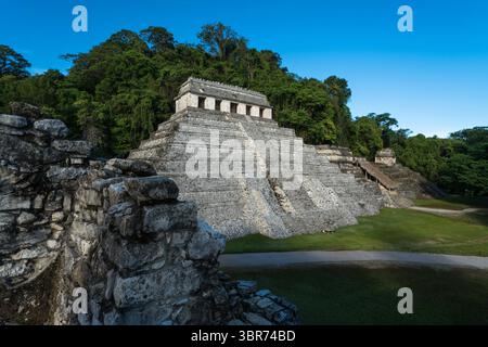 30. Juli 2018, Palenque, Chiapas, Mexiko: Der Tempel der Inschriften in den Ruinen der Maya-Stadt Palenque, Nationalpark Palenque, Chiapas, Mexiko. Ein UNESCO-Weltkulturerbe. (Kreditbild: © Jon G. Fuller, Jr/VW Bilder via ZUMA Wire) Stockfoto