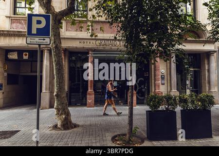 11. August 2020, Barcelona, Katalonien: Das Granados 83 ist eines der rund 75 % der Hotels in Barcelona, die aufgrund der anhaltenden Coronavirus-Krise geschlossen bleiben. Der Tourismus ist in der katalanischen Hauptstadt auf 12 % gesunken, nachdem Frankreich, das Vereinigte Königreich und Deutschland „Reiseverbote“ verhängt hatten. (Foto: © Matthias Oesterle/ZUMA Wire) Stockfoto