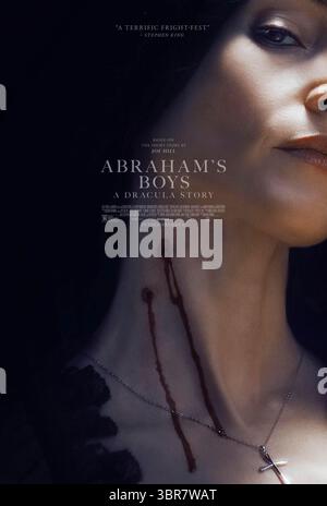 Abraham’s Boys (2025) unter der Regie von Natasha Kermani mit Titus Welliver, Brady Hepner und Judah Mackey. Abraham van Helsing zieht seine beiden Söhne in die Vereinigten Staaten, um ihrer Vergangenheit zu entkommen. US-Poster NUR FÜR REDAKTIONELLE ZWECKE. Quelle: BFA/RLJE Films Stockfoto