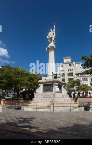 6. Februar 2017, Old San Juan, Puerto Rico, Vereinigte Staaten: Die Columbus Statue auf der Plaza Colon in Old San Juan feiert den 400. Jahrestag der Entdeckung Puerto Rico durch Columbus. (Kreditbild: © Jon G. Fuller, Jr/VW Bilder via ZUMA Wire) Stockfoto