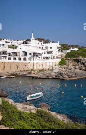 Blick auf die Altstadt von Binibeca Vell, Menorca, die Balearen, Spanien Stockfoto