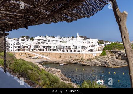 Blick auf die Altstadt von Binibeca Vell, Menorca, die Balearen, Spanien Stockfoto