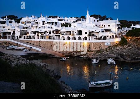 Blick auf die Altstadt von Binibeca Vell, Menorca, die Balearen, Spanien Stockfoto