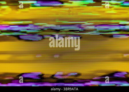 Kameraeffekt gestört. Retro-VHS-Hintergrund. Alte Videovorlage. Kein Signal. Statisches TV-Geräusch, schlechtes TV-Signal Stockfoto