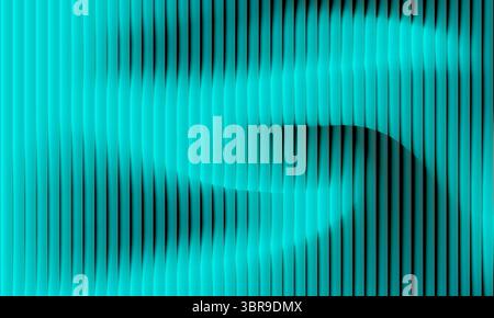 Gewellter Rippeneffekt auf blau-türkisfarbenem, fließendem abstrakten Hintergrund. Vektorabbildung Stock Vektor