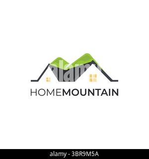 Mountain House Logo Design Vektor. Design-Konzeptvorlage für das Mountain Real Estate Logo Stock Vektor
