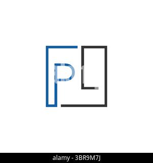 Logo-Initial PL Letter Luxury. Luxus Letter LP oder PL Monogramm Logo Design Vektor Stock Vektor