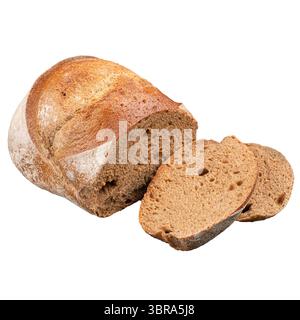 Roggensauerteig Brotbrot isoliert auf weiß Stockfoto