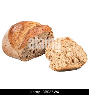 Isolierte Sauerteig-Roggenbrotscheiben Stockfoto