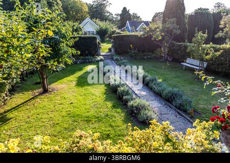 Die Kleingartensiedlung Rothoffska Koloni in der ehemaligen Zidadelle von Landskrona. Citadellvägen, Landskrona, Skåne län, Schweden Stockfoto