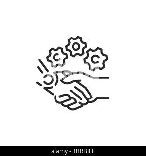Symbol „KI-Mensch Handshake“ Stock Vektor
