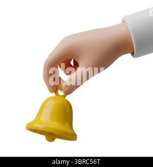 Hand halten ein minimalistisches 3D-Rendering in einem weichen und glatten Renderer Stockfoto