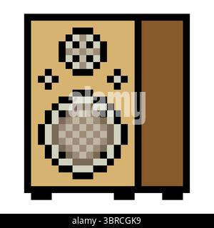 Lautsprecher im Pixel-Art-Stil Stock Vektor