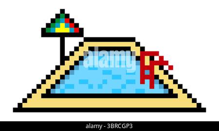 Swimmingpool im Pixelstil Stock Vektor