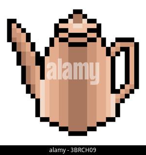 Heißwasserkocher im Pixelstil Stock Vektor