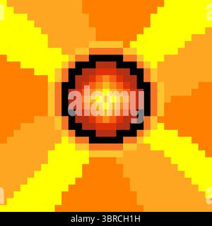 Sonnenlicht im Pixel-Art-Stil Stock Vektor