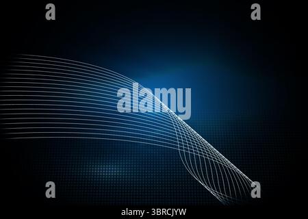 Glänzende Linien auf schwarzem Hintergrund Stockfoto
