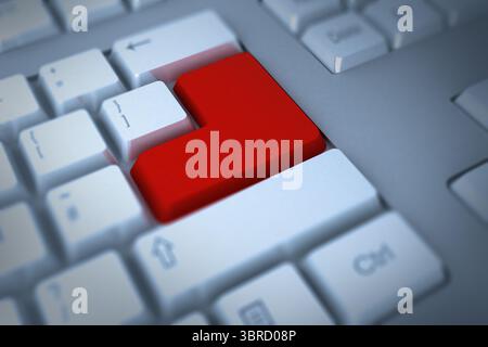 Rot enter-Taste auf der Tastatur Stockfoto