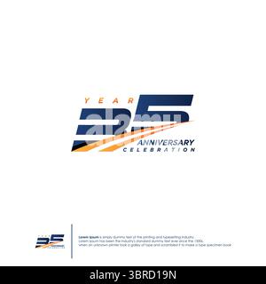 Logotypendesign zum 35-jährigen Jubiläum flache Designvorlage. Vektorabbildung Stock Vektor