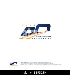 Logotypendesign zum 40-jährigen Jubiläum flache Designvorlage. Vektorabbildung Stock Vektor